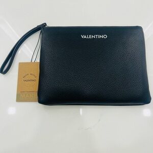 Valentino Black Leather Clutch Bag